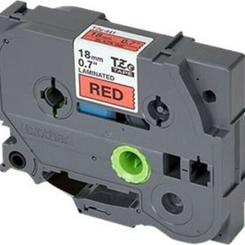 Brother Ταινία Ετικετογράφου 8m x 18mm σε Κόκκινο Χρώμα