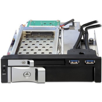 DeLock 5.25 Frame for 1 x 2.5 plus 1 x 3.5 SATA 2x USB 3.2 Μαύρο 47209