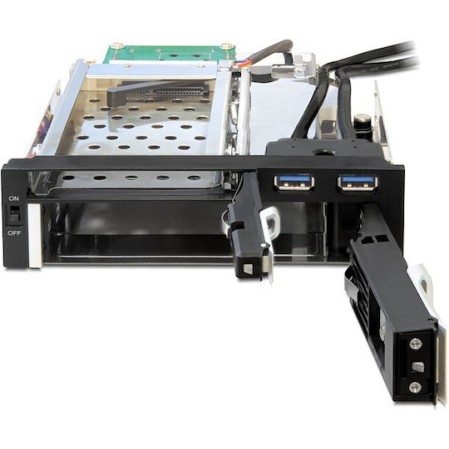 DeLock 5.25 Frame for 1 x 2.5 plus 1 x 3.5 SATA 2x USB 3.2 Μαύρο 47209