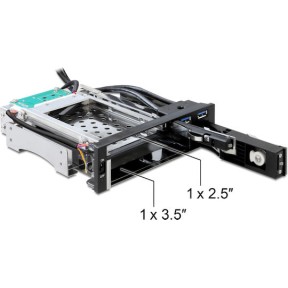 DeLock 5.25 Frame for 1 x 2.5 plus 1 x 3.5 SATA 2x USB 3.2 Μαύρο 47209