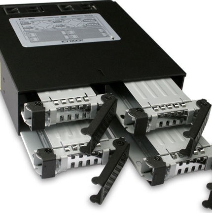 Icy Dock ToughArmor 4x 2.5Inch SATA 6Gbps HDD/SSD Mobile Rack/Cage in 1x external 5.25Inch Bay Μαύρο (MB994SP-4SB-1)