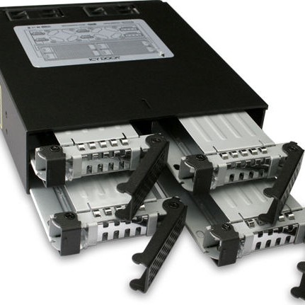 Icy Dock ToughArmor 4x 2.5Inch SATA 6Gbps HDD/SSD Mobile Rack/Cage in 1x external 5.25Inch Bay Μαύρο (MB994SP-4SB-1)
