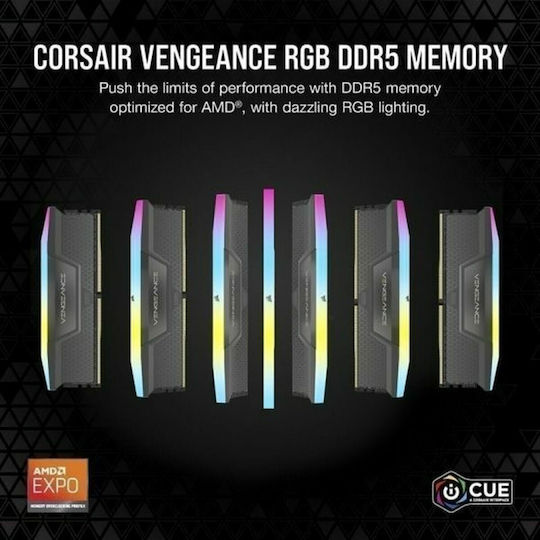 Corsair Vengeance DDR5 32GB RAM με 2x16GB Modules και Ταχύτητα 6400 για Desktop