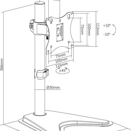 Manhattan Επιτραπέζια Βάση Οθόνης έως 27