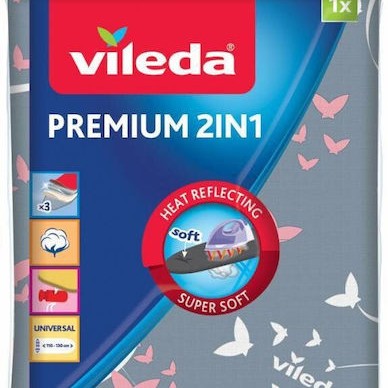 Vileda Premium 2in1 Σιδερόπανο Γκρι 130x45cm