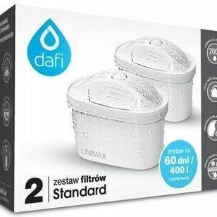 Dafi Ανταλλακτικό Φίλτρο Νερού για Κανάτα από Ενεργό Άνθρακα Standard Unimax 2τμχ Λευκό