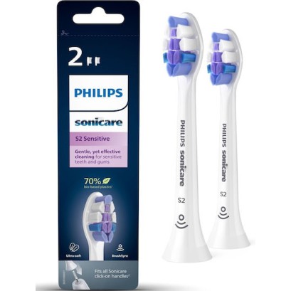 Philips Sonicare S2 Sensitive Ανταλλακτικές Κεφαλές για Ηλεκτρική Οδοντόβουρτσα HX6052/10 2τμχ