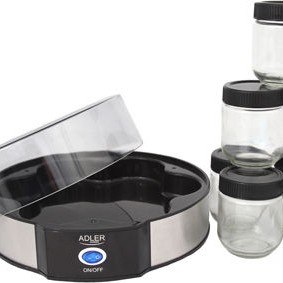 Adler Γιαουρτομηχανή με Βαζάκια 1.4lt Ασημί 20W