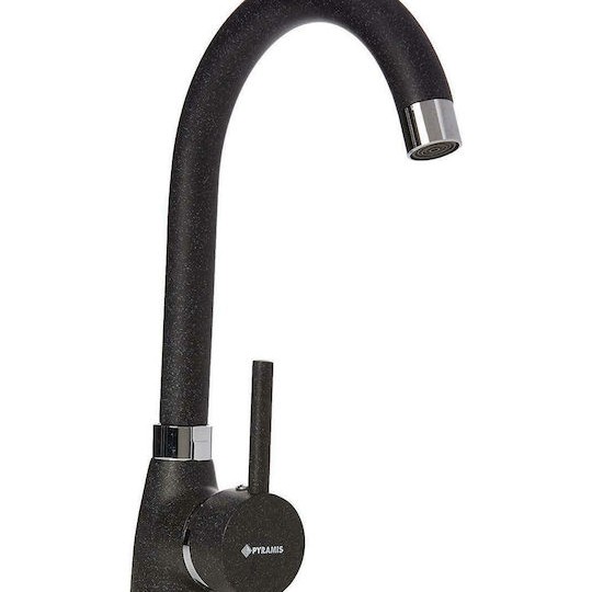 Pyramis Bello Μπαταρία Κουζίνας Πάγκου Μαύρη