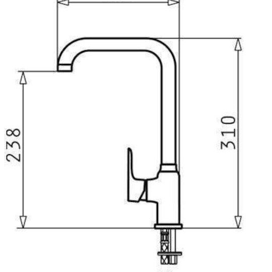 Pyramis Silvio Μπαταρία Κουζίνας Πάγκου Λευκή