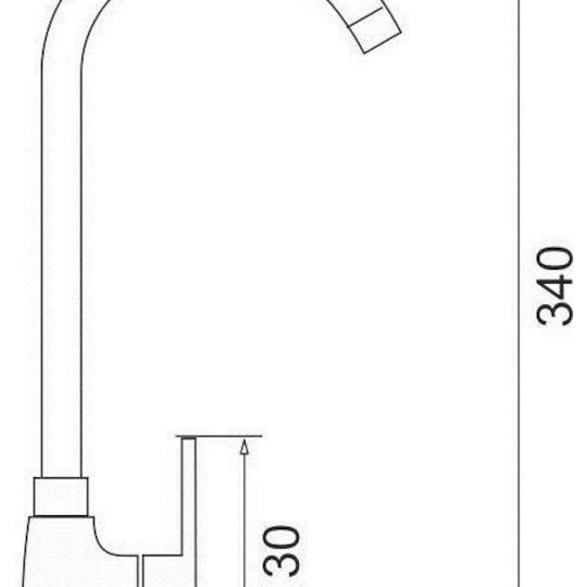Pyramis Bello Μπαταρία Κουζίνας Πάγκου Ασημί
