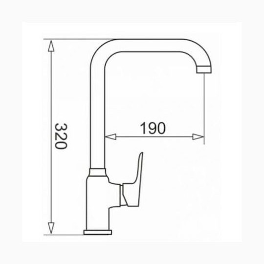 Pyramis Silvio Μπαταρία Κουζίνας Πάγκου Μπεζ