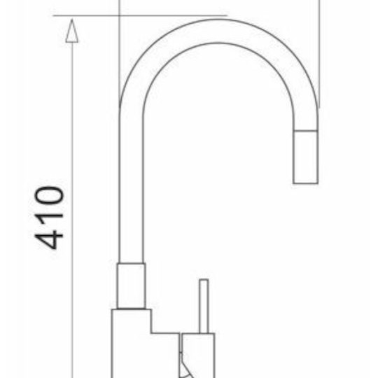 Pyramis Flessi Ψηλή Σπαστή Μπαταρία Κουζίνας Πάγκου Μπεζ