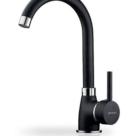 Pyramis Bello Μπαταρία Κουζίνας Πάγκου Μαύρη