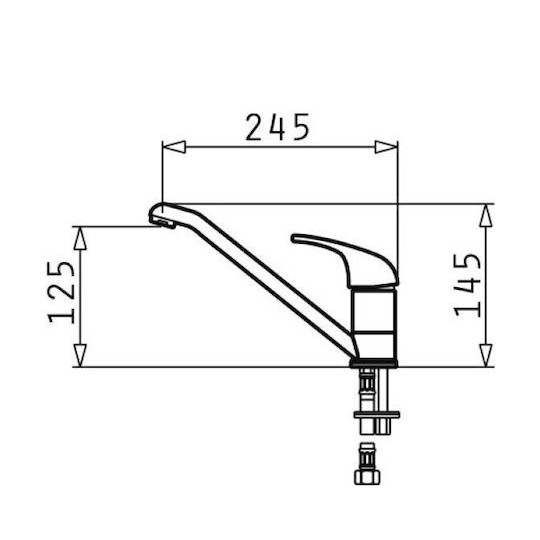 Pyramis Asalia Μπαταρία Κουζίνας Πάγκου Μαύρη