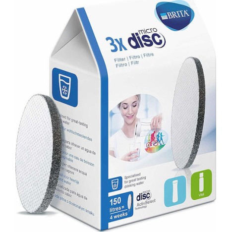 Brita Ανταλλακτικό Φίλτρο Νερού Κανάτας / Μπουκάλι Fill&Go Water Filter Bottle/Fill&Serve Water Filter Carafe MicroDisc Filter 3τμχ