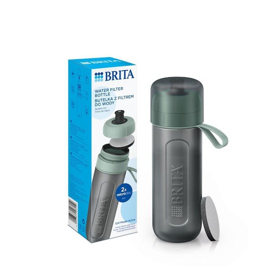Brita Active Παγούρι Πλαστικό με Στόμιο και Φίλτρο 600ml Πράσινο