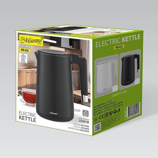 Maestro MR-026 Βραστήρας 1.7lt 1500W Μαύρος