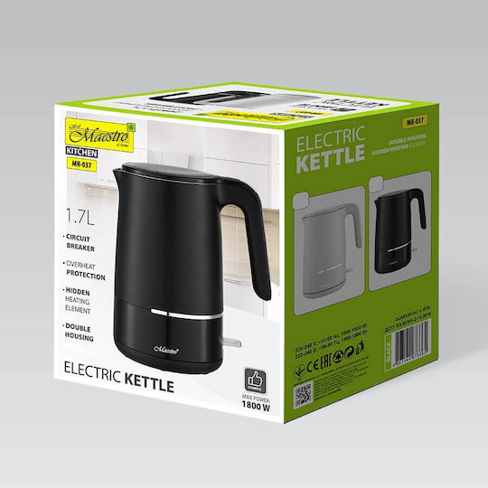 Maestro MR-037 Βραστήρας 1.7lt 1800W Μαύρος