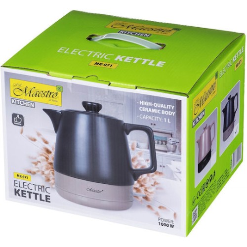 Maestro Βραστήρας 1lt 1200W Μαύρος