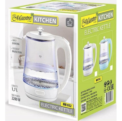 Maestro Βραστήρας 1.7lt 2200W Μπλε