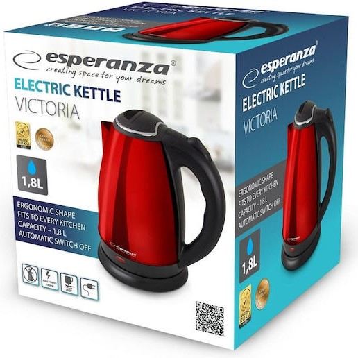 Esperanza Βραστήρας 1.8lt 1800W Κόκκινος