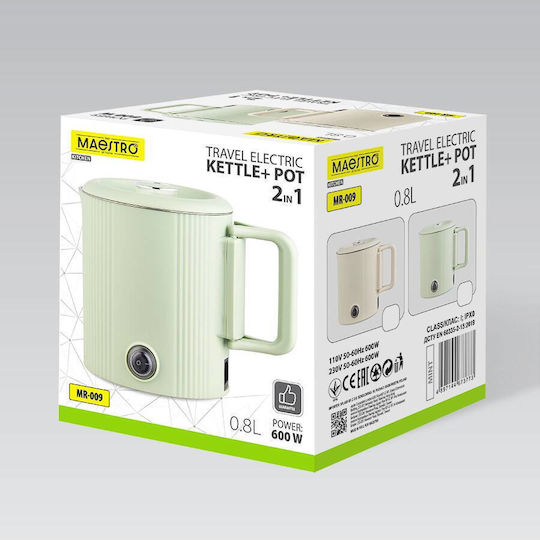 Maestro Βραστήρας Ταξιδίου 800ml 600W Μπεζ