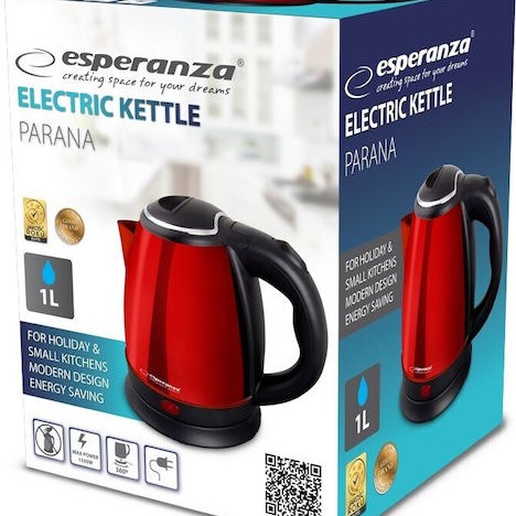 Esperanza Parana Βραστήρας 1lt 1350W Μαύρος