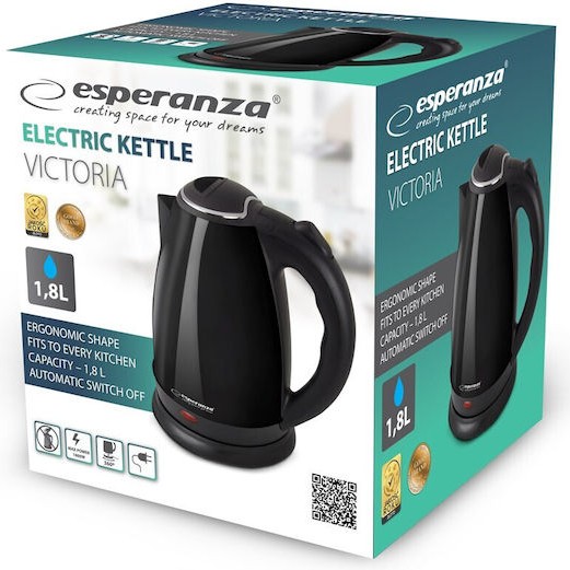 Esperanza Βραστήρας 1.8lt 1800W Μαύρος