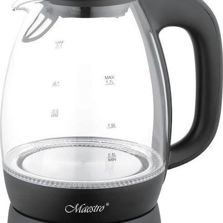 Maestro MR063 Black Βραστήρας 1.7lt 2200W Μαύρος