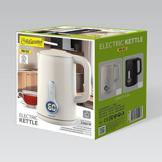 Maestro MR-025 Βραστήρας 1.7lt 2200W Μαύρος