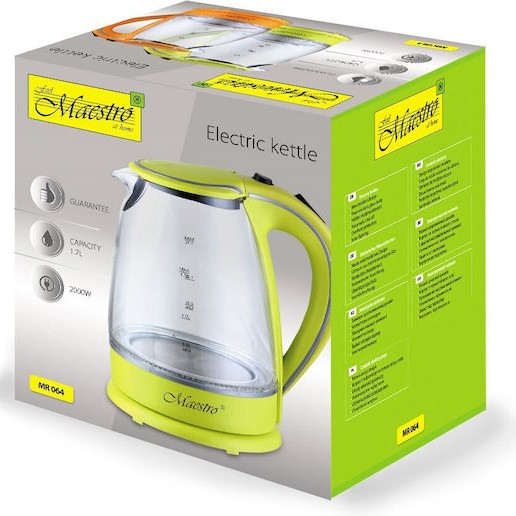 Maestro Mr-064 Electric Βραστήρας 1.7lt 2000W Πράσινος