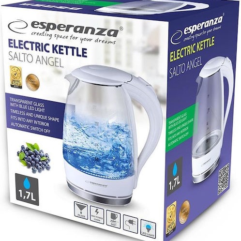 Esperanza Salto Angel Βραστήρας 1.7lt 2200W Λευκός