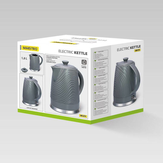 Maestro Electric Βραστήρας 1.8lt 1800W Γκρι