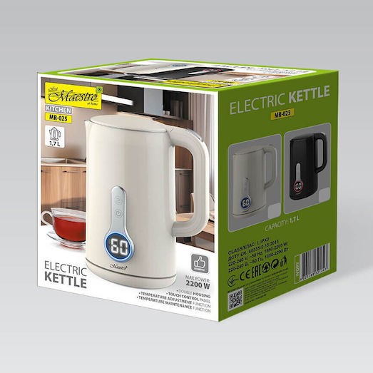 Maestro MR-025 Βραστήρας 1.7lt 2200W Μπεζ