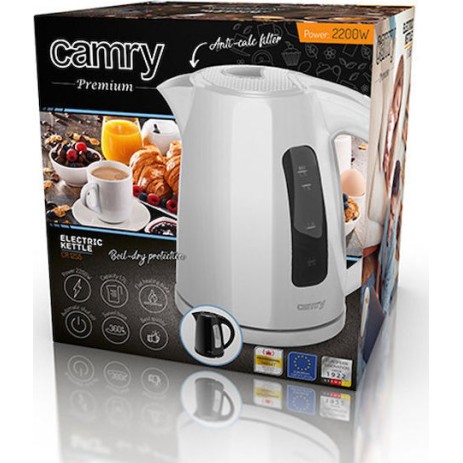 Camry CR 1255w Βραστήρας 1.7lt 2200W Λευκός