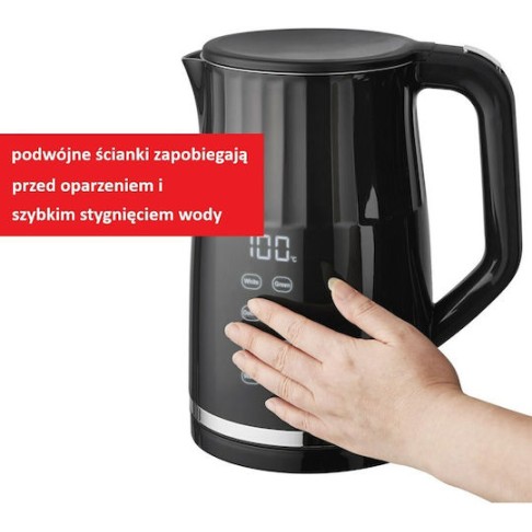 Maestro Βραστήρας 1.7lt 2200W Μαύρος