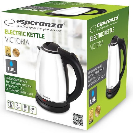 Esperanza Victoria Βραστήρας 1.8lt 1800W Ασημί