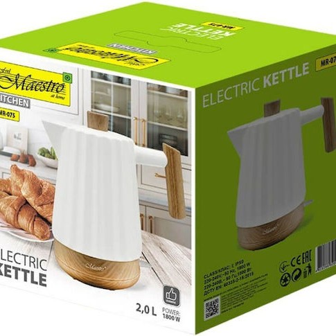 Maestro Βραστήρας 2lt 1500W Λευκός