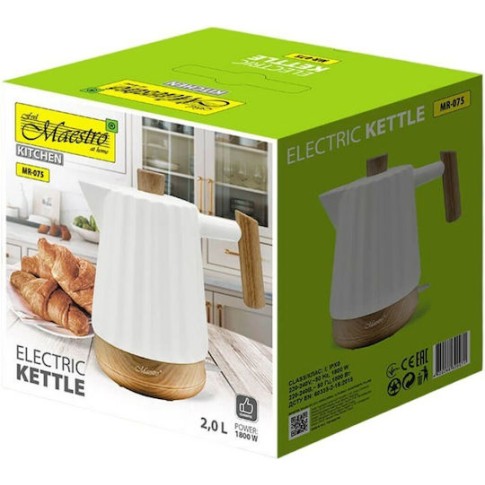 Maestro Βραστήρας 2lt 1500W Λευκός