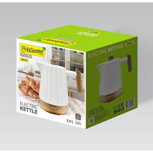Maestro Βραστήρας 2lt 1500W Λευκός