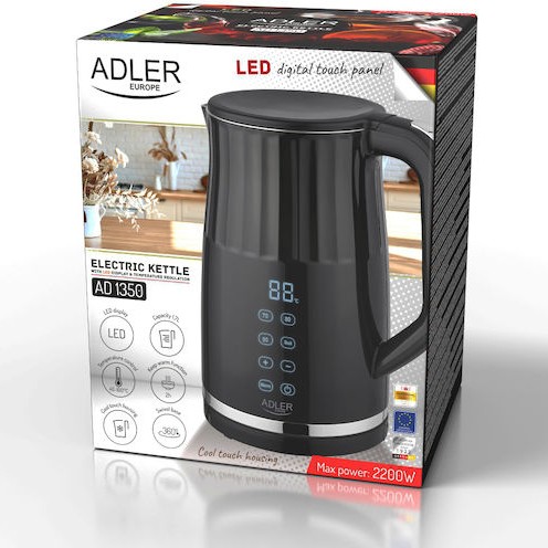 Adler Βραστήρας 1.7lt 1850W Μαύρος