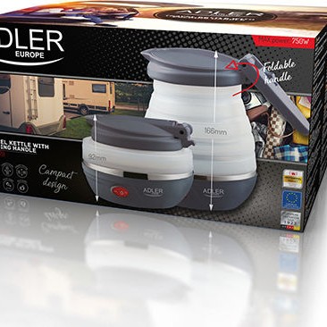 Adler Βραστήρας Ταξιδίου 600ml 750W Λευκός