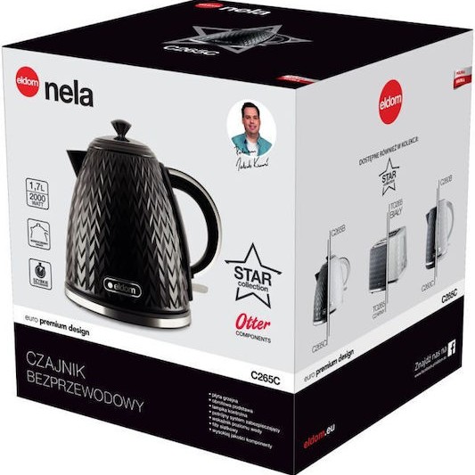 Eldom Βραστήρας 1.7lt 2000W Μαύρος