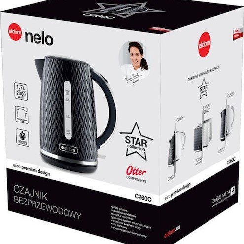 Eldom Βραστήρας 1.7lt 2000W Μαύρος