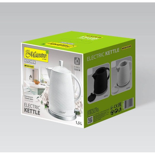 Maestro Βραστήρας 1.5lt 1500W Μαύρος