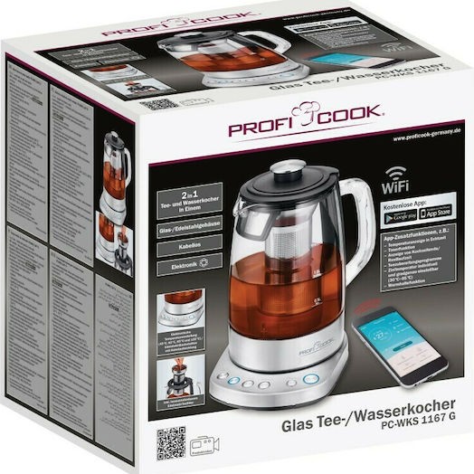 Profi Cook PC-WKS 1167G Βραστήρας 1.5lt 2200W Γκρι