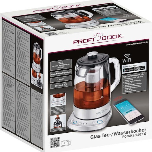 Profi Cook PC-WKS 1167G Βραστήρας 1.5lt 2200W Γκρι