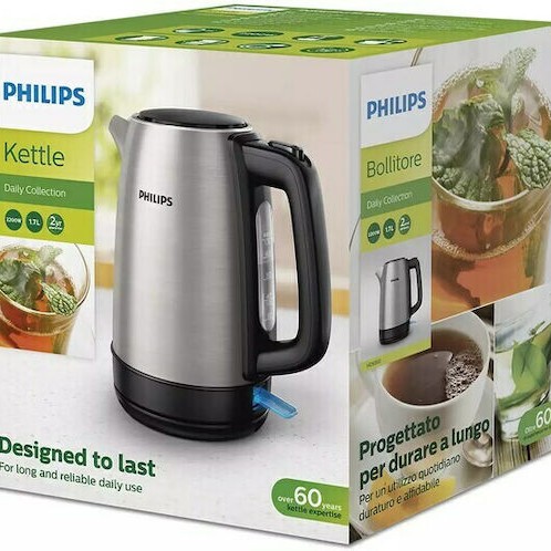 Philips Daily Collection Βραστήρας 1.7lt 2200W Ασημί