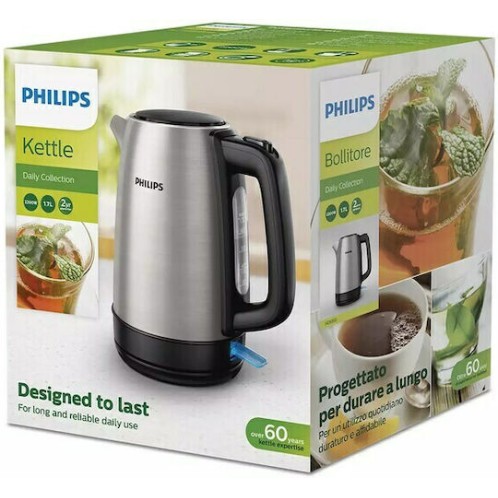 Philips Daily Collection Βραστήρας 1.7lt 2200W Ασημί